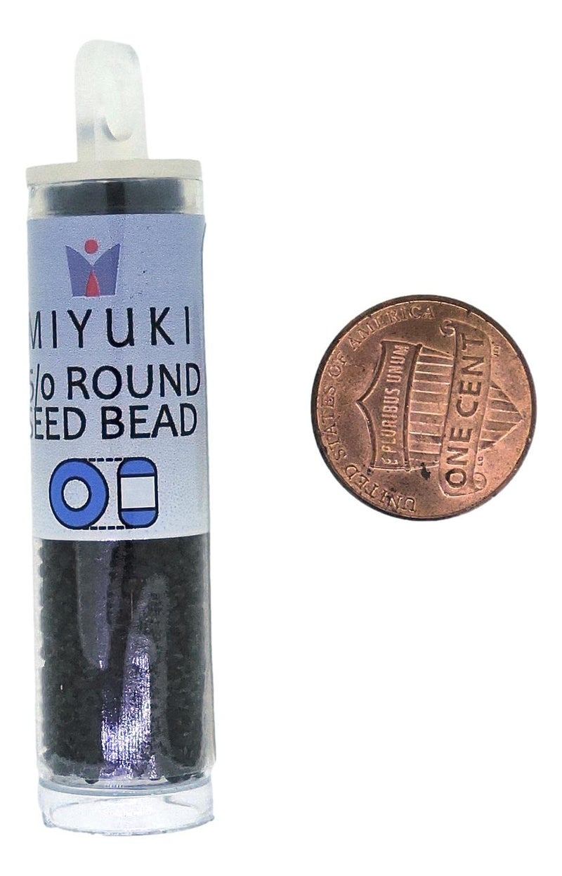 Miyuki Round Seed Beads Size 15/0 8.2g Matte Black - Image 4